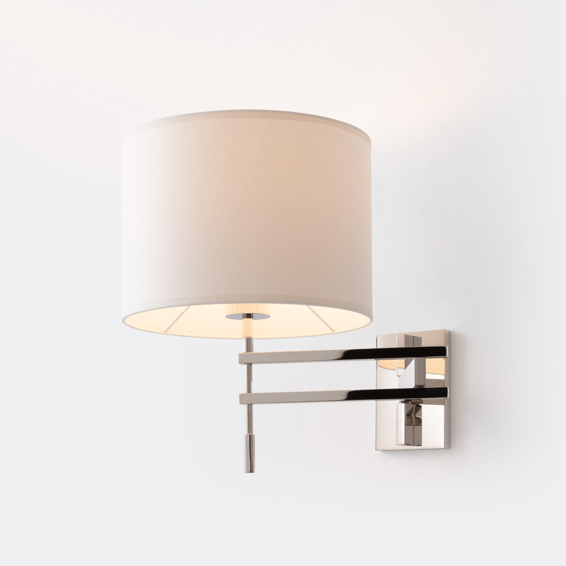 Signature Swing Arm Sconce, Polished Nickel, Aquarelle Shade