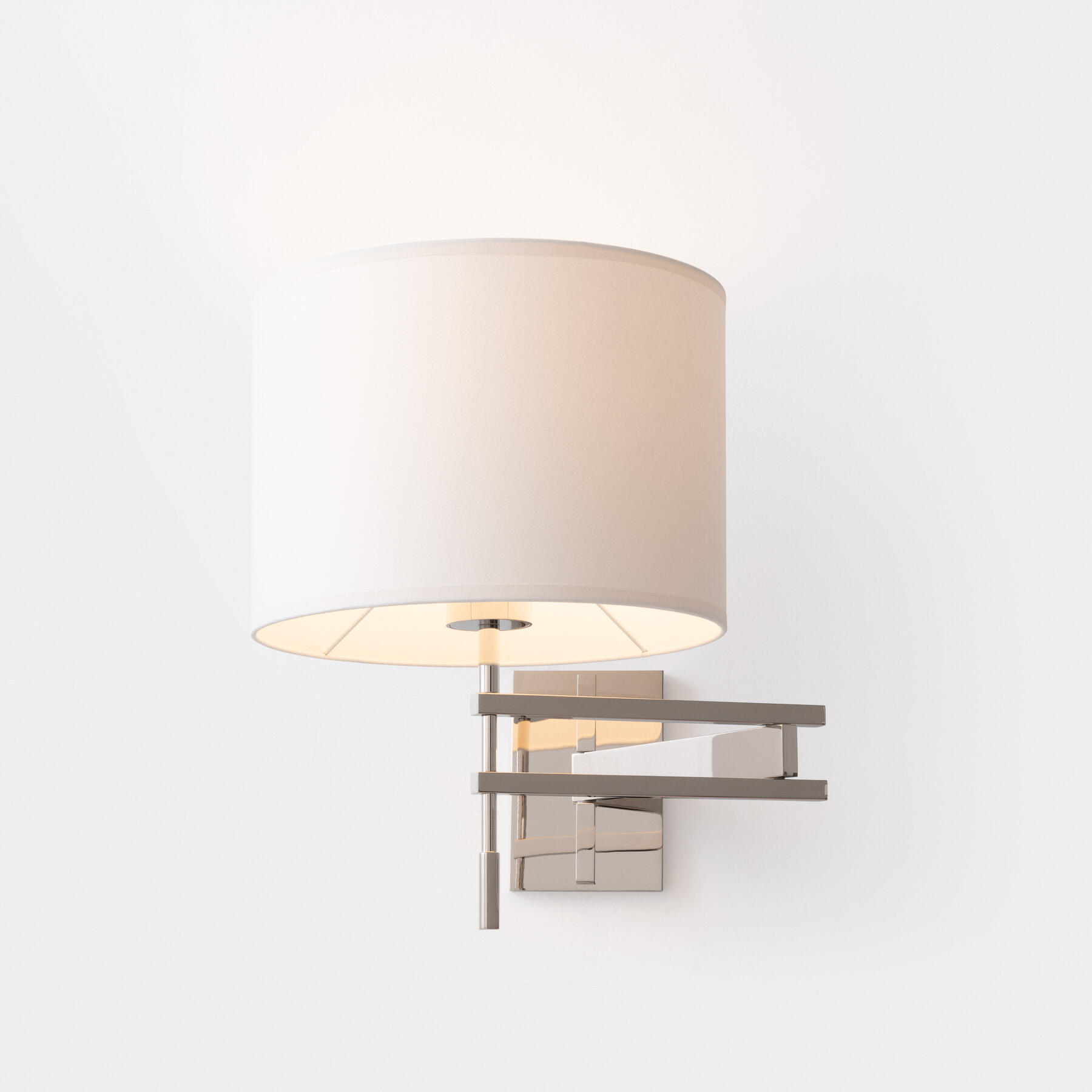 Signature Swing Arm Sconce, Polished Nickel, Aquarelle Shade