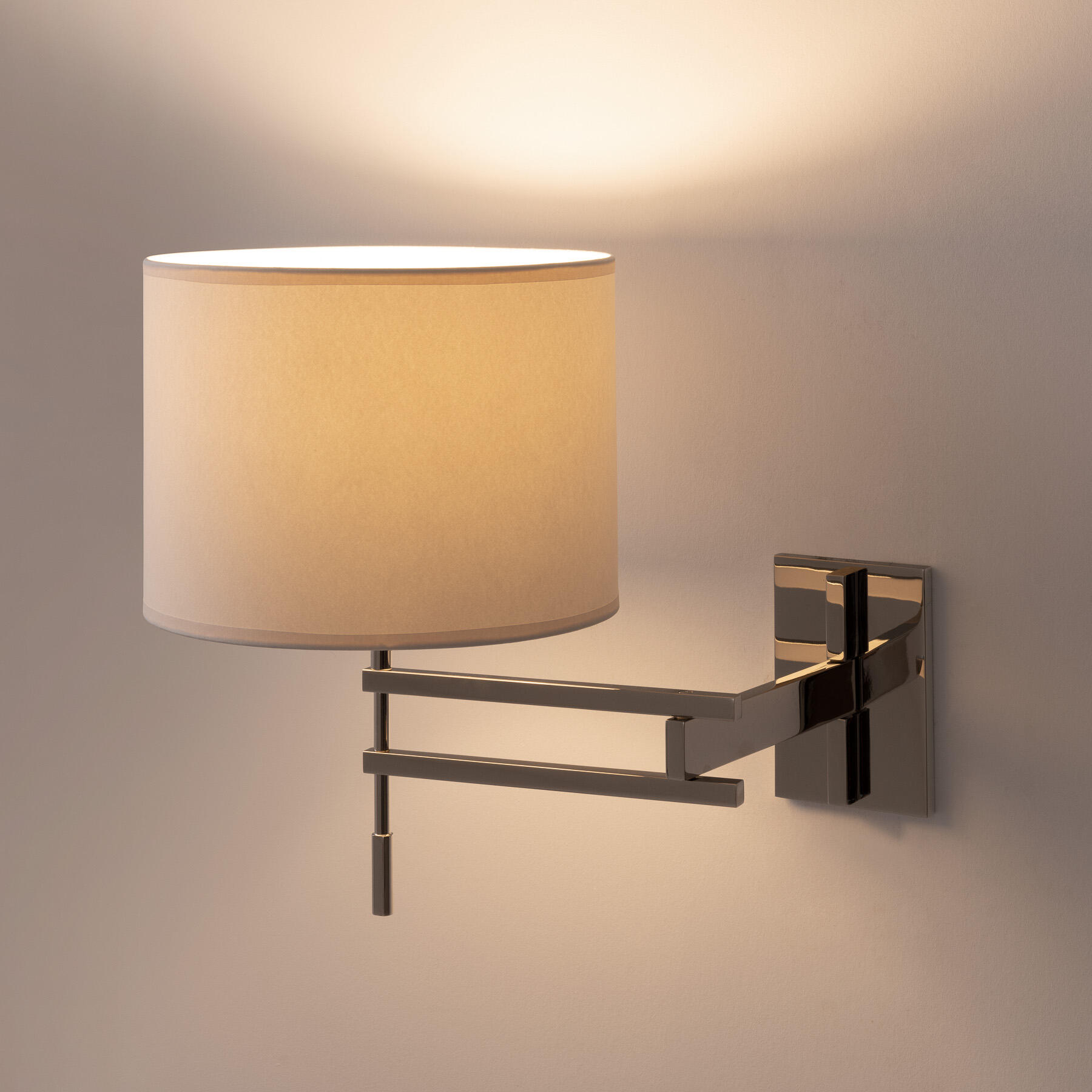 Signature Swing Arm Sconce, Polished Nickel, Aquarelle Shade