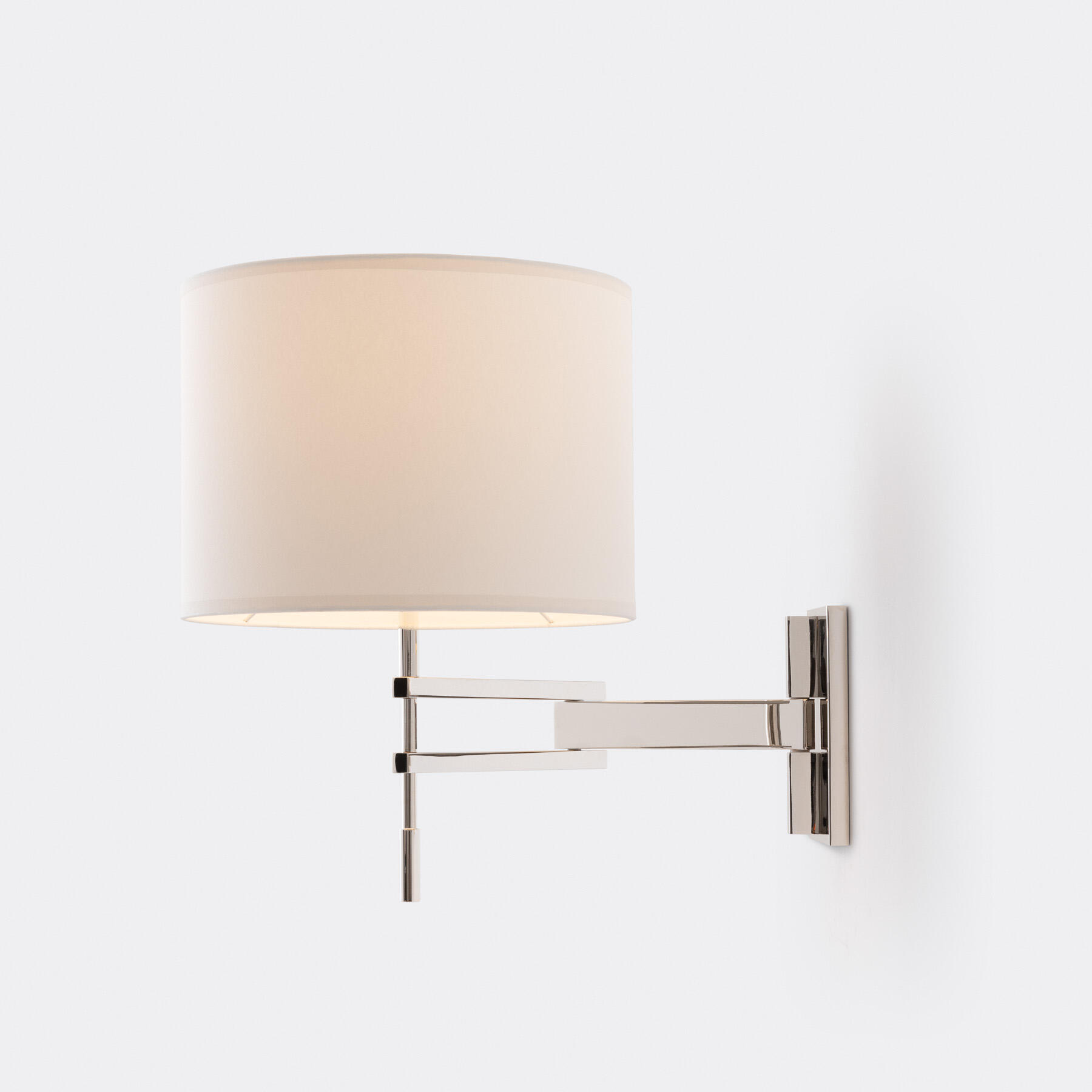 Signature Swing Arm Sconce, Polished Nickel, Aquarelle Shade