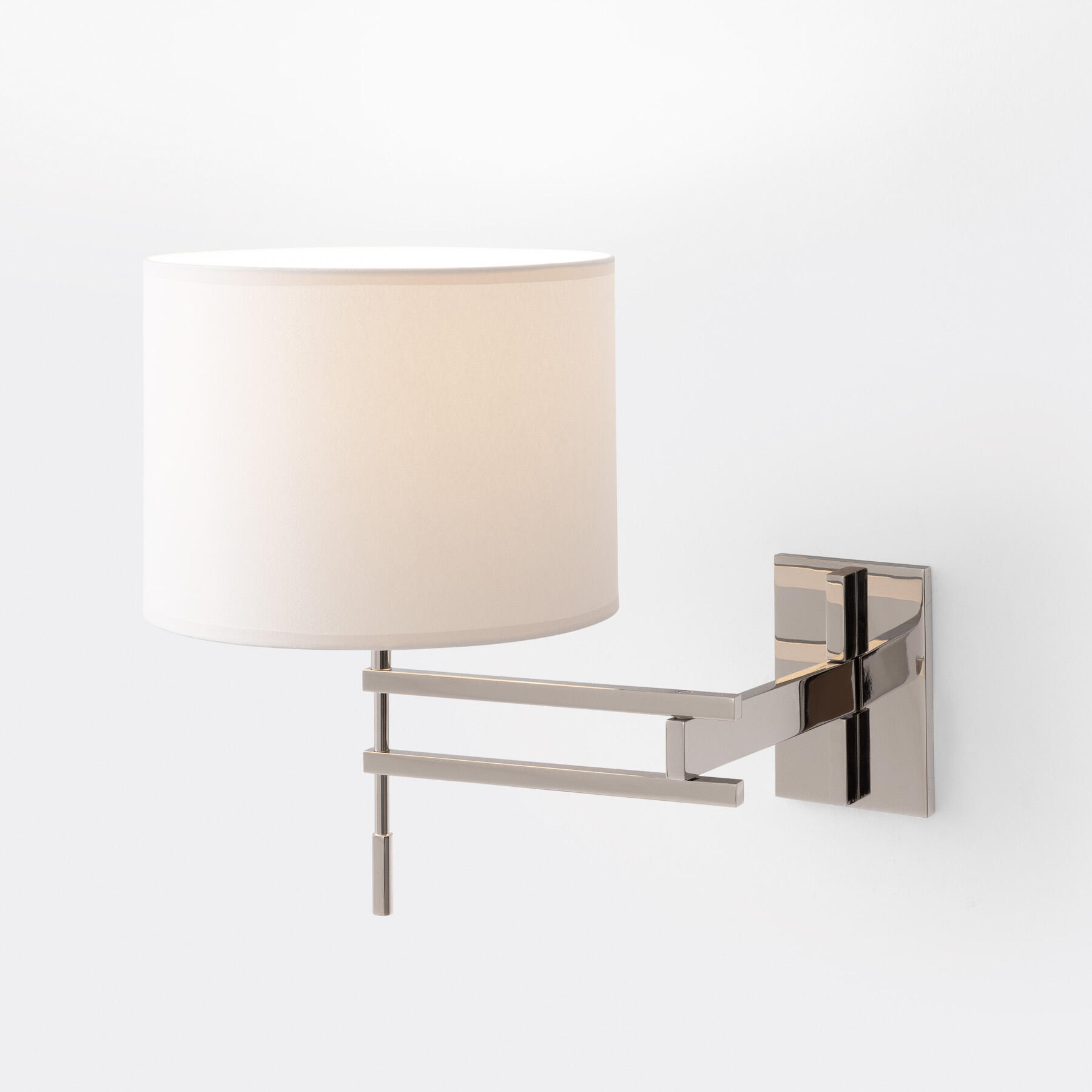 Signature Swing Arm Sconce, Polished Nickel, Aquarelle Shade