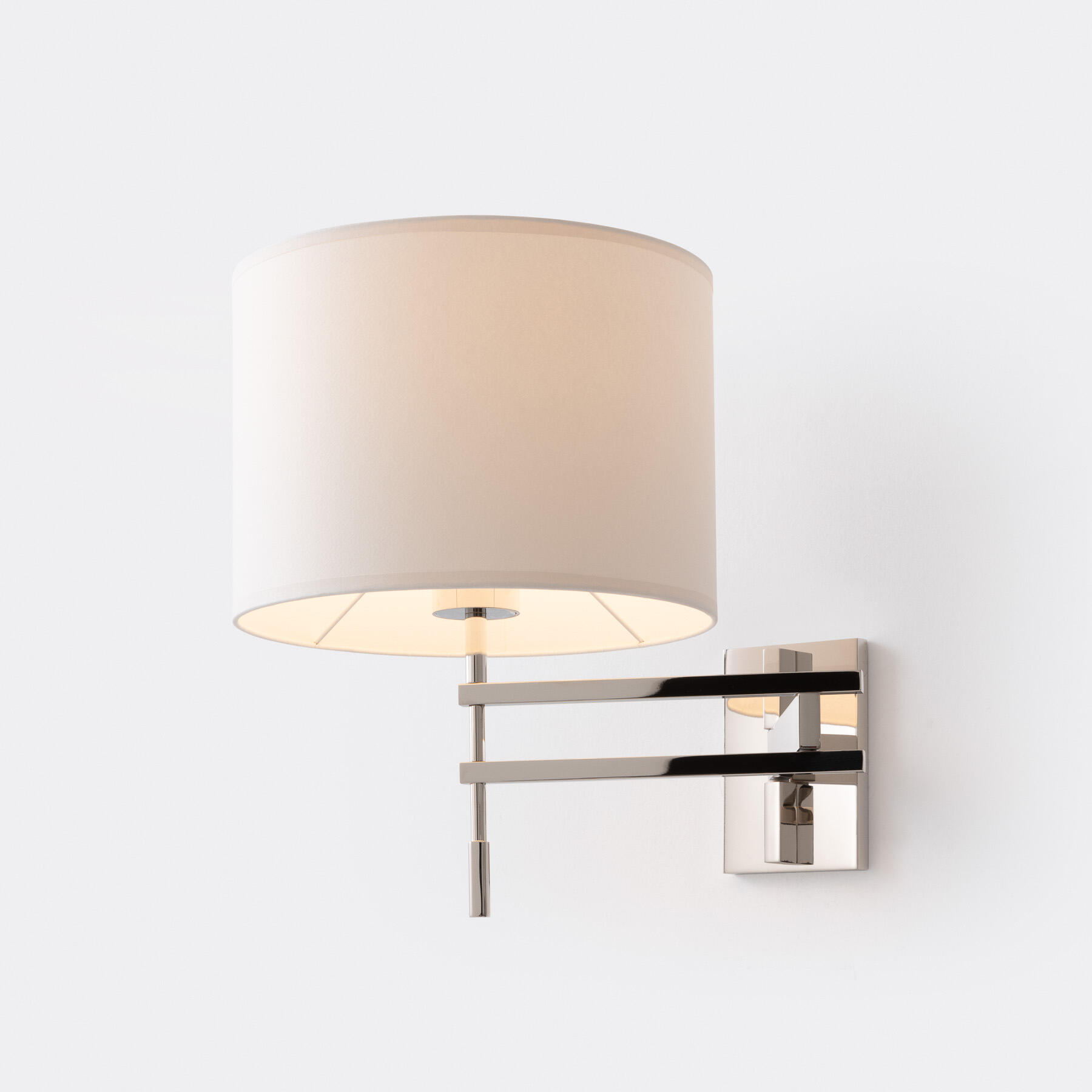 Signature Swing Arm Sconce, Polished Nickel, Aquarelle Diffuser Shade