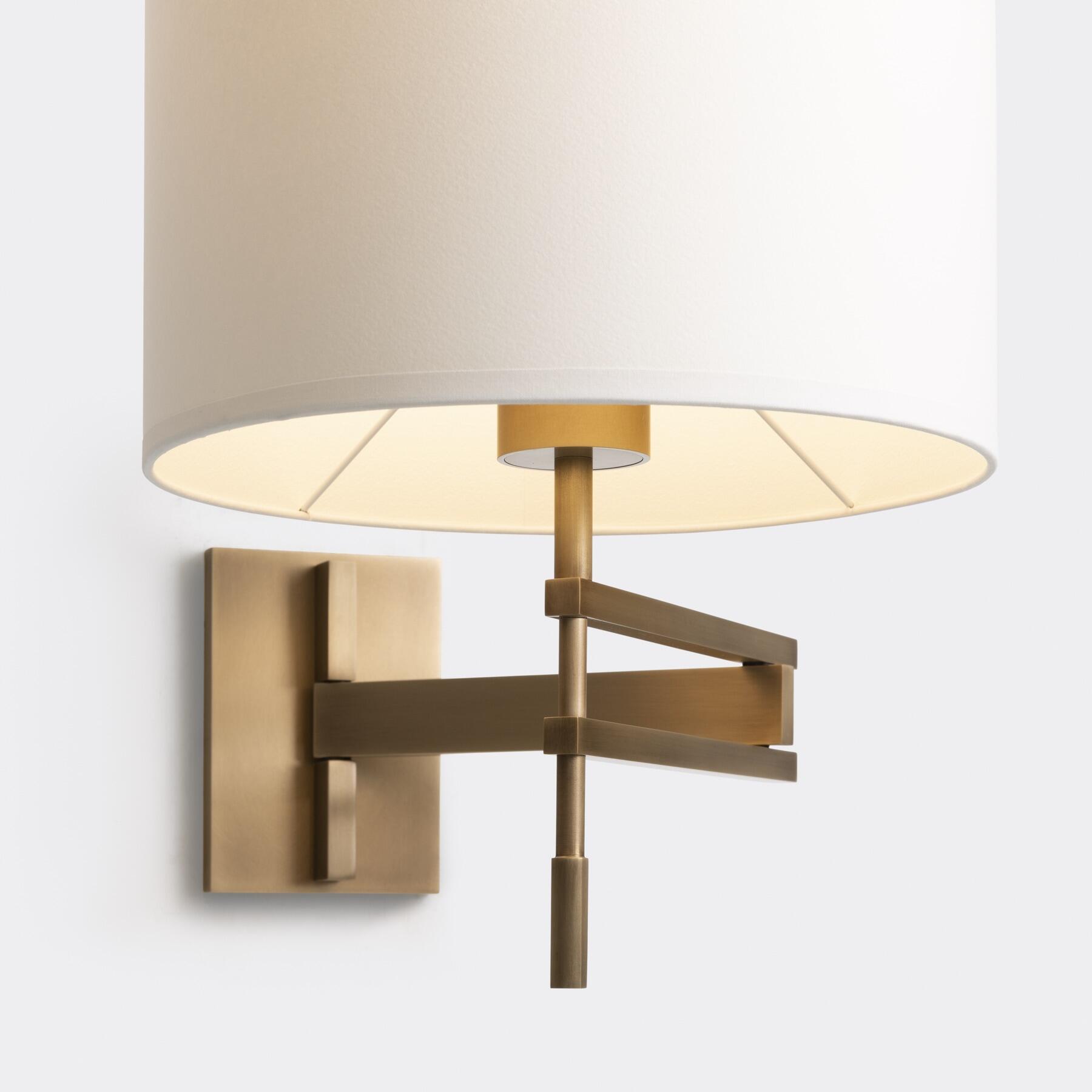 Signature Swing Arm Sconce, Light Bronze with Aquarelle Diffuser Shade