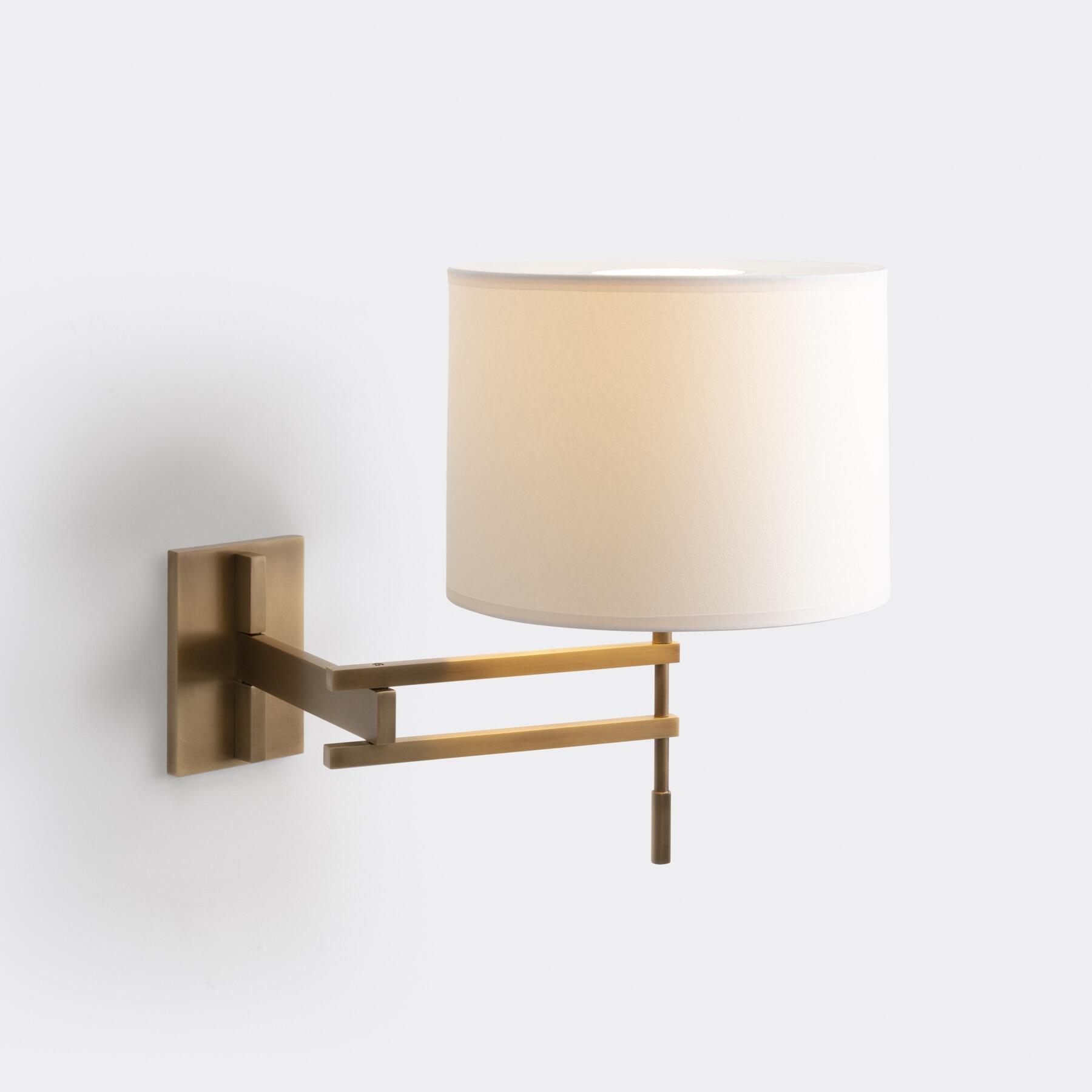 Signature Swing Arm Sconce, Light Bronze with Aquarelle Diffuser Shade