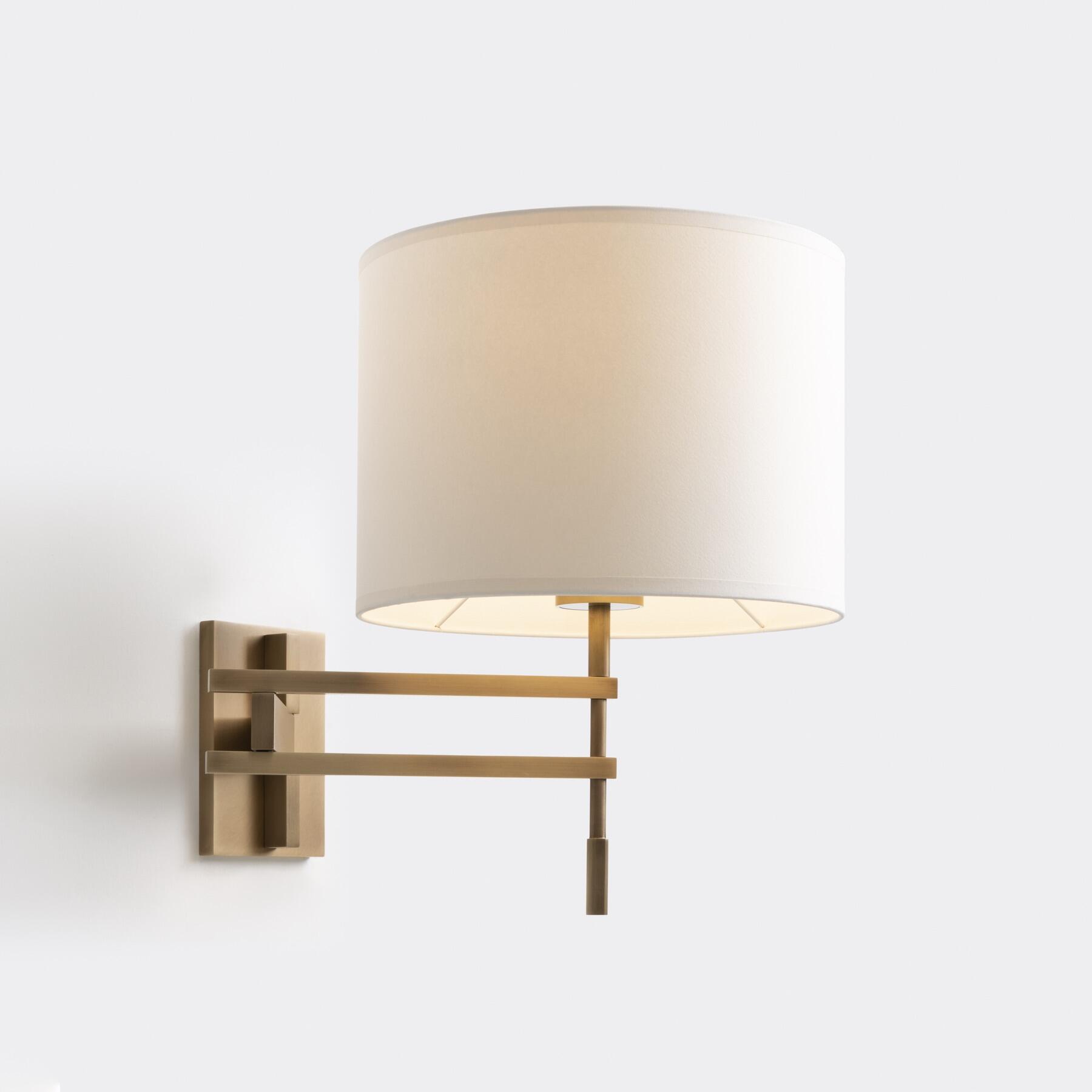 Signature Swing Arm Sconce, Light Bronze with Aquarelle Diffuser Shade
