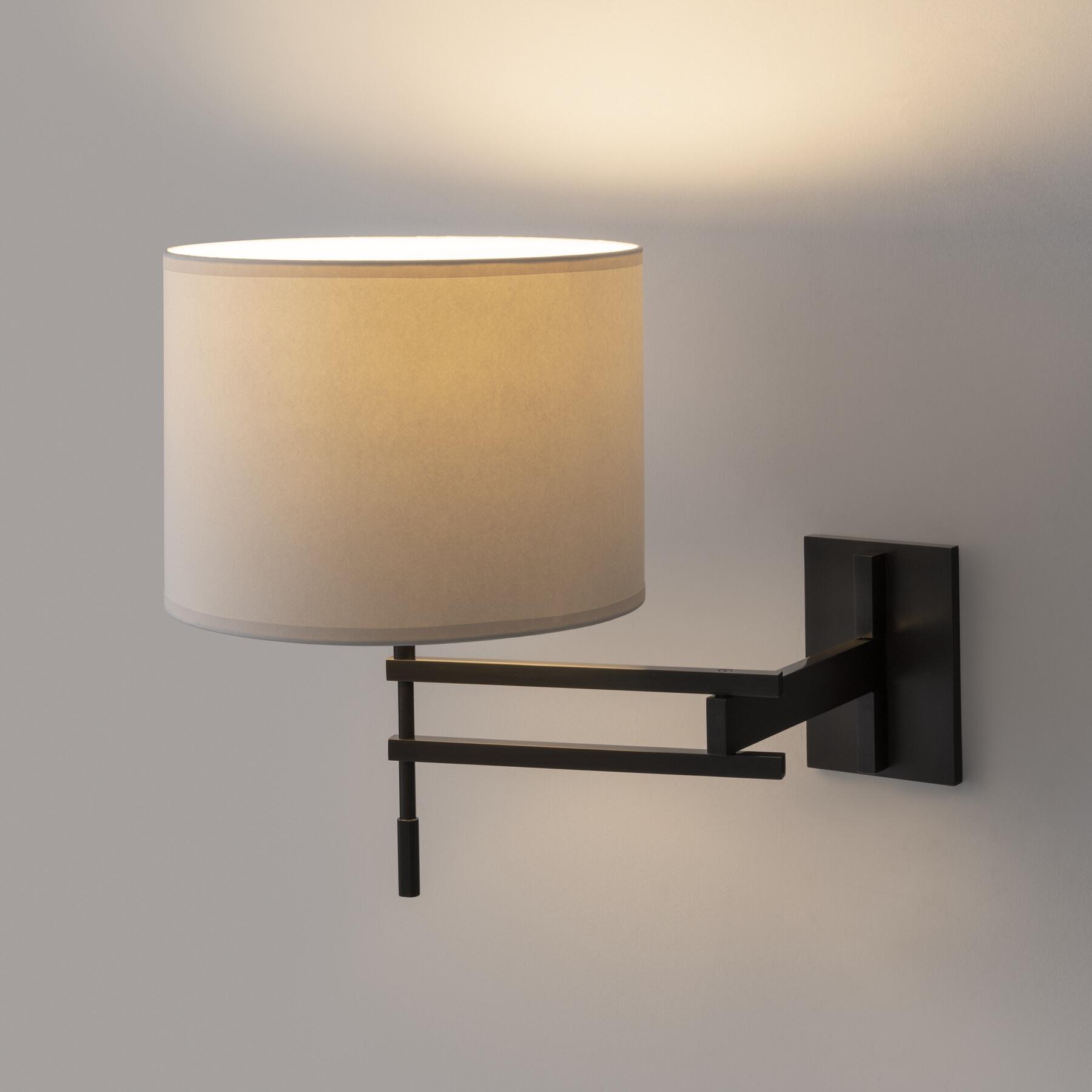 Signature Swing Arm Sconce, Satin Gunmetal, Aquarelle Shade