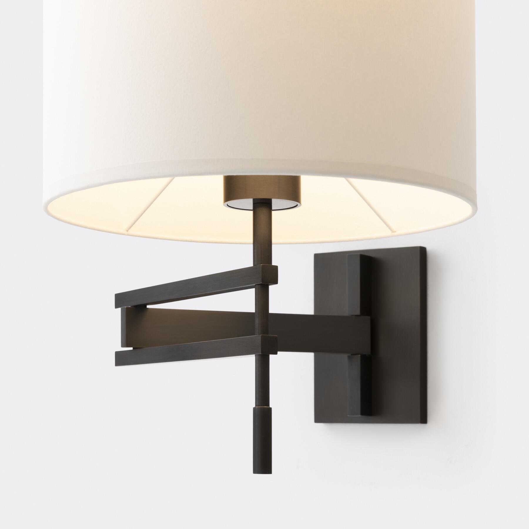 Signature Swing Arm Sconce, Satin Gunmetal, Aquarelle Shade