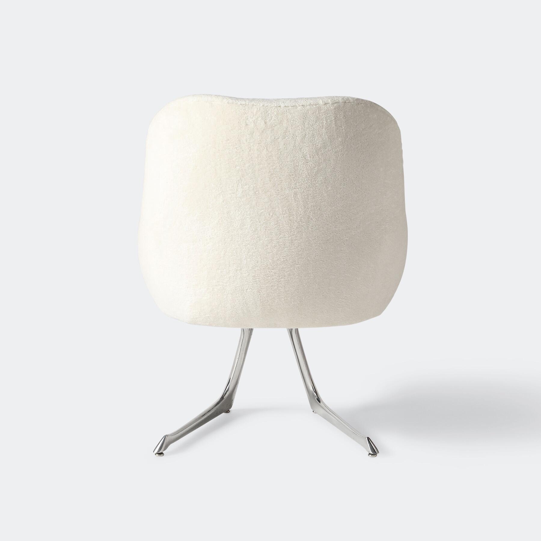 Barrel Unicorn Chair, Polished Aluminum, 1978/01 Smokey: Vanilla