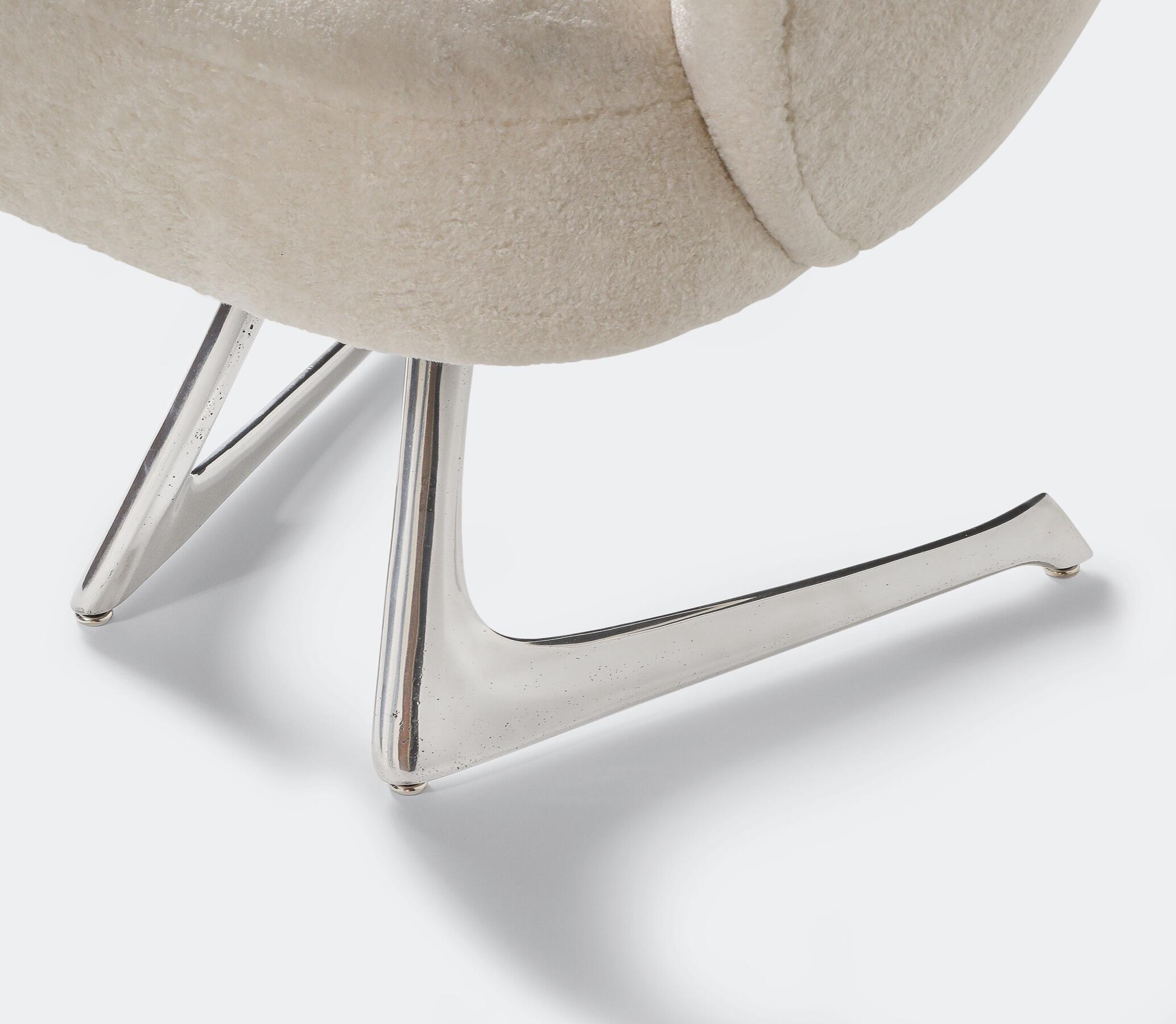 Barrel Unicorn Chair, Polished Aluminum, 1978/01 Smokey: Vanilla