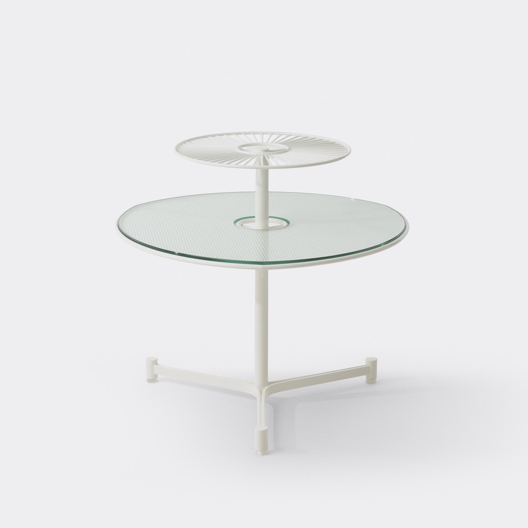 Capricorn Two Tiered End Table, Crema