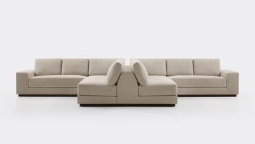 Pampa Sectional, Walnut Natural Medium, 1295/02 Alpaca Melange: First Blush