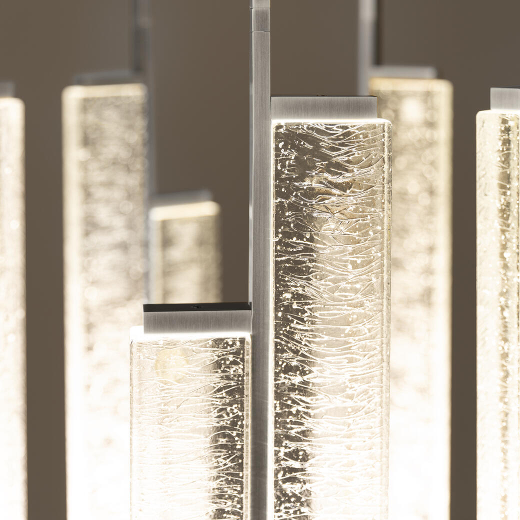 Kori Chandelier, 7 Pendant, Lightly Aged Nickel