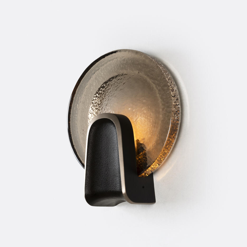 Ingot Sconce, Monument Dark Bronze, Fog Glass, Round