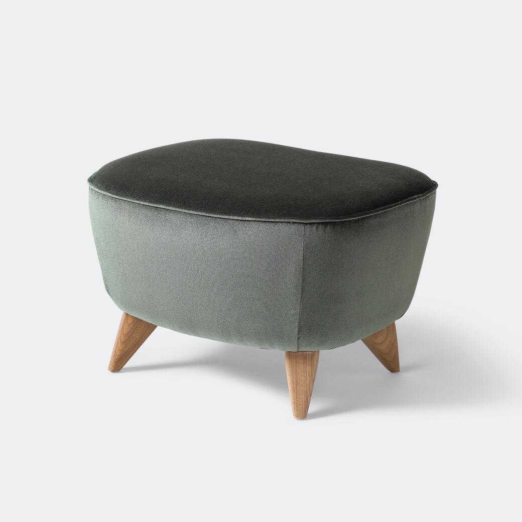 Barrel Footstool, Walnut Sand, 1564/04 Cirrus: Loden