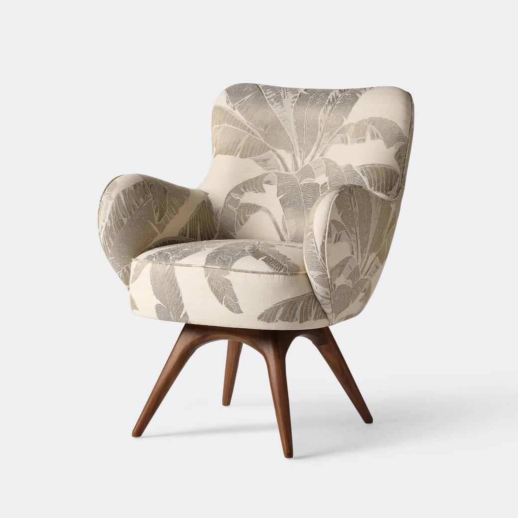 Barrel Pull-Up Chair, Walnut Natural, 2659/01 Tussah Arboretum