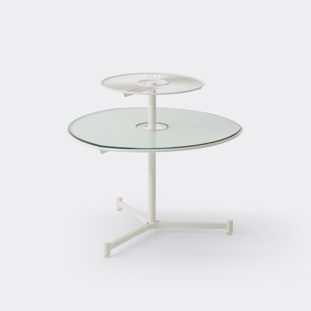 Capricorn Two Tiered End Table, Crema